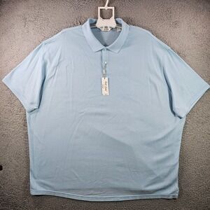 NEW Roundtree & Yorke Gold Label Polo Shirt Men 4XB Supima Light Blue Non-Iron